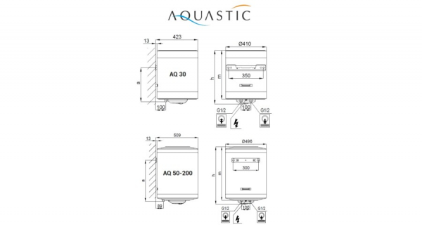 Boiler electric, 200 litri, 2400W, Hajdu Aquastic ErP [2]