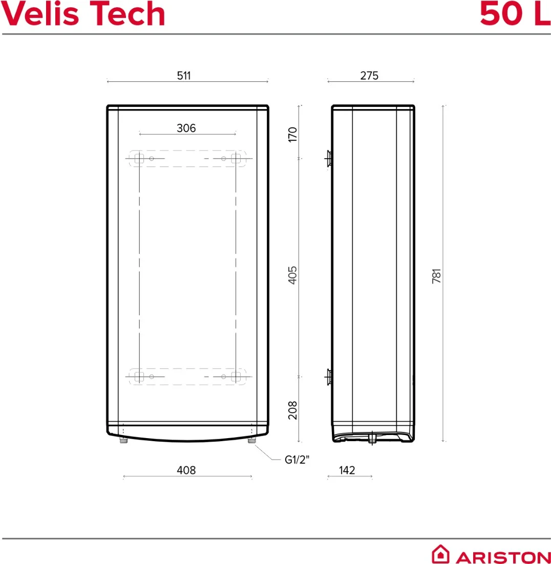 Boiler electric Ariston model VELIS TECH 50 EU - 50 litri [3]