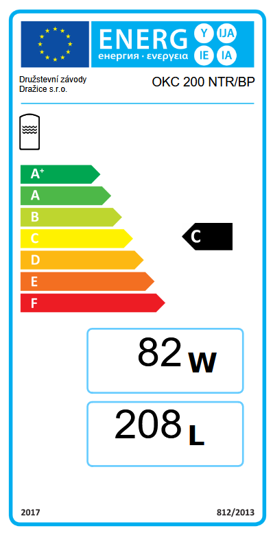 Boiler stativ indirect Drazice OKC 200 NTR/BP 200 litri, cu o serpentina, 6 bar, cu racorduri laterale si flansa de curatare laterala [2]