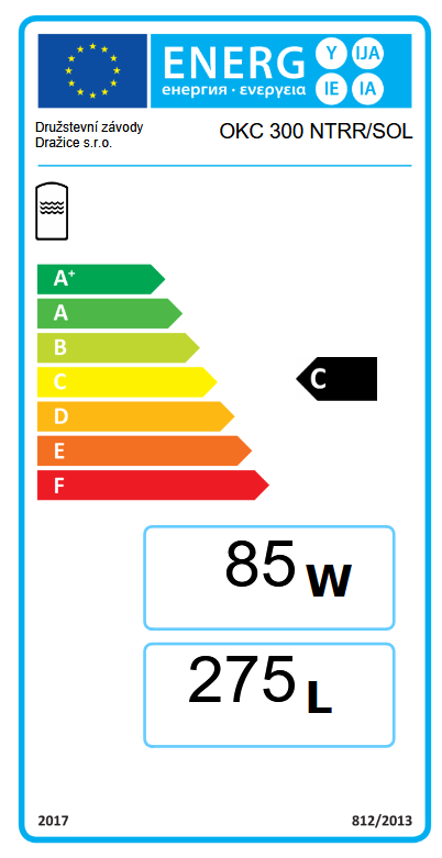Boiler stativ indirect Drazice OKC 300 NTRR/SOL pentru sisteme solare, 300 litri, 10 bar, cu serpentina dubla [2]