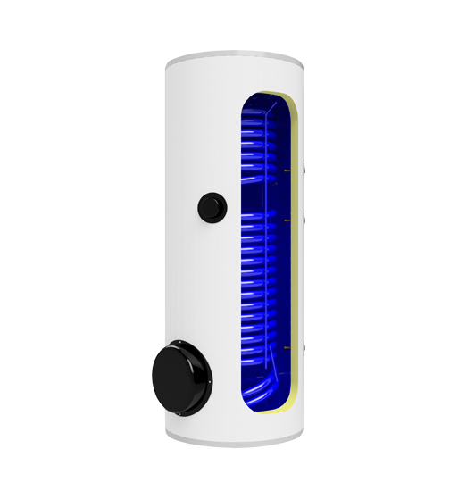 Boiler stativ indirect Drazice OKC 200 NTR/HP, 200 litri, 10 bar, cu racorduri laterale, cu o serpentina extinsa, ideal pentru racordarea la o pompă de caldura [1]