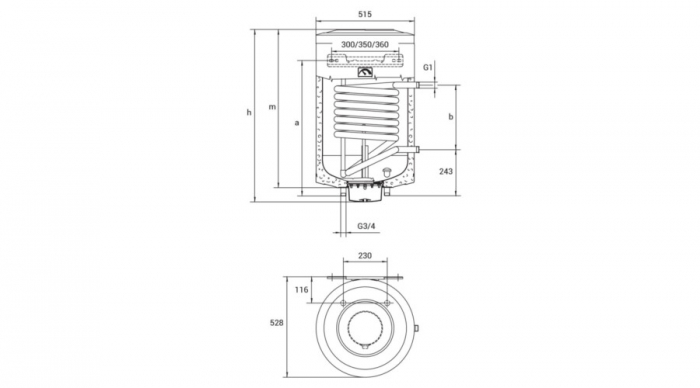 Boiler termoelectric, cu rezistenta electrica 2.4 kW si serpentina, Aquastic 150 litri [2]