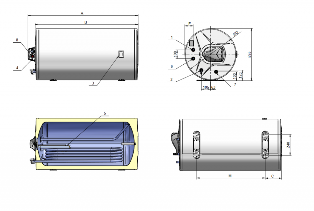 Boiler termoelectric Eldom seria Green Line 200 litri cu o serpentina si rezistenta electrica 3 kW [2]