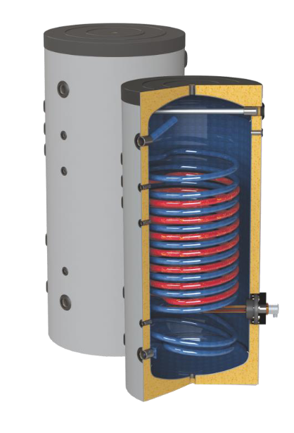 Boiler vertical cu doua serpentine paralele, cu manta si accesorii, fara rezistenta, Sunsystem SON PRL 300 litri [1]