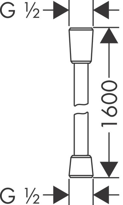 Furtun dus Hansgrohe Isiflex 1.6 m negru mat [2]