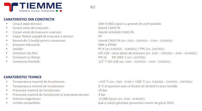 Butelie de egalizare fara izolatie, debit 2.5 m³/h, 1"F, Tiemme [3]