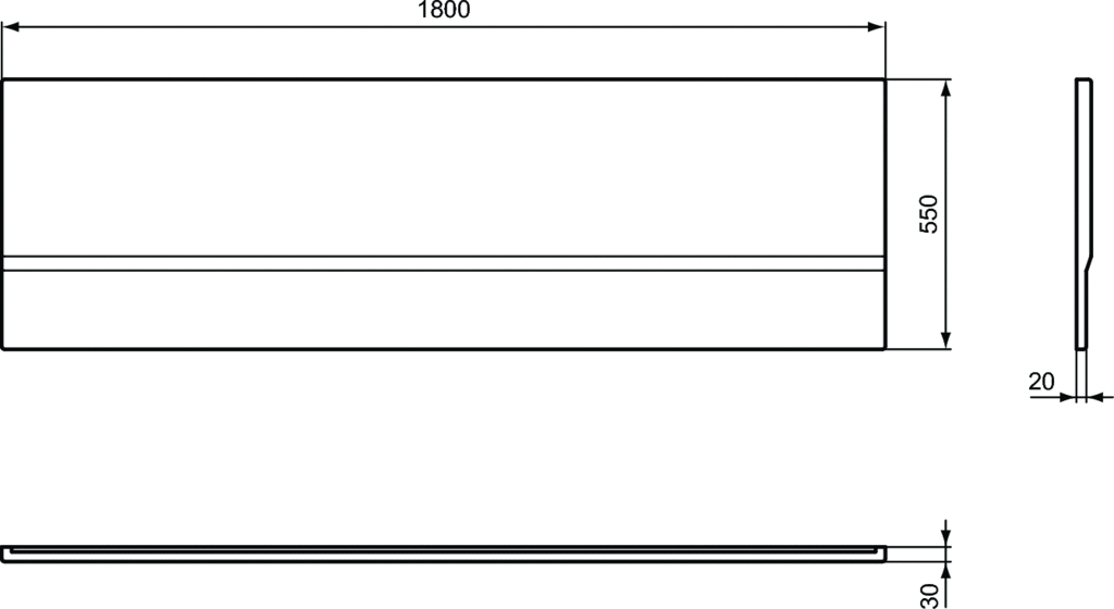Panou frontal pentru cada 180 cm Ideal Standard gama Hotline [2]