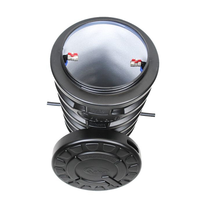 Camin apometru HDPE triplustrat D.560 H.1100 negru termoizolat cu capac si instalatie 1" [1]