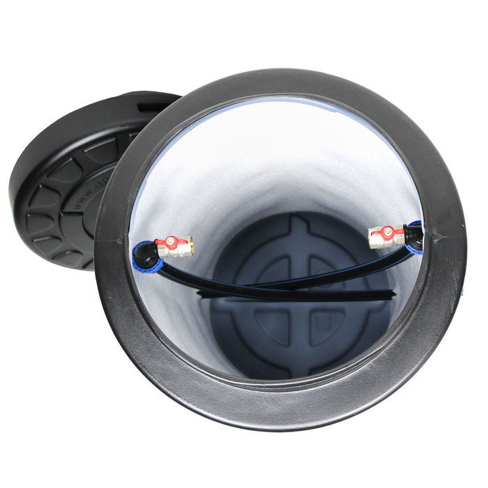 Camin apometru HDPE triplustrat D.560 H.900 negru termoizolat cu capac si instalatie 3/4" [3]