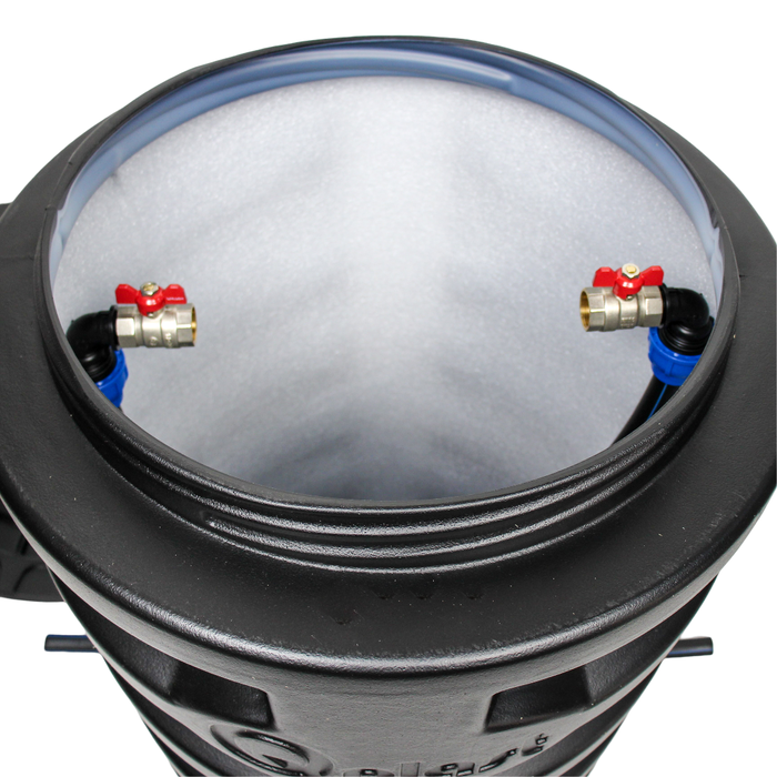 Camin apometru HDPE triplustrat D.560 H.900 negru termoizolat cu capac si instalatie 3/4" [4]
