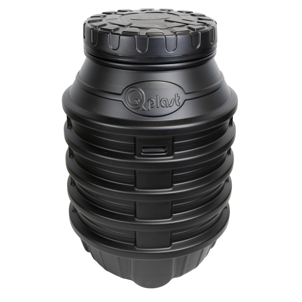 Camin apometru HDPE triplustrat D.800 H.1200 negru cu capac [5]