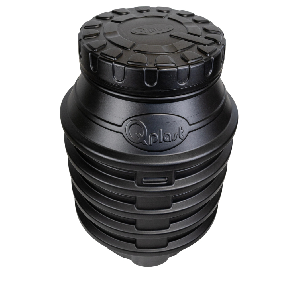Camin apometru HDPE triplustrat D.800 H.1200 negru cu capac [4]