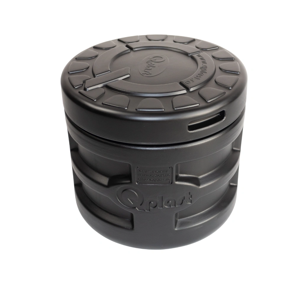 Camin HDPE triplustrat D.560 H.500 negru cu capac [4]