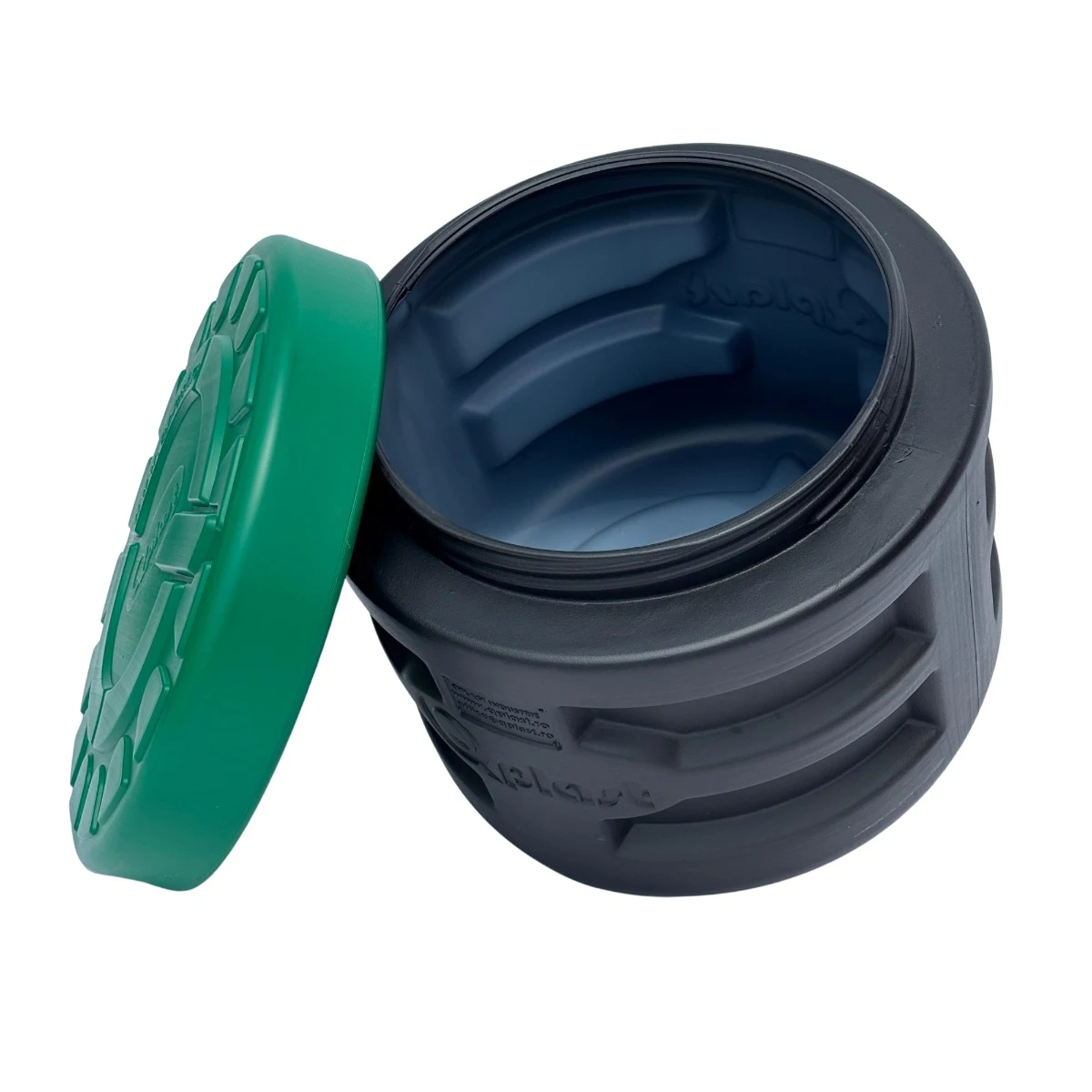 Camin HDPE triplustrat D.560 H.500 negru cu capac verde [3]