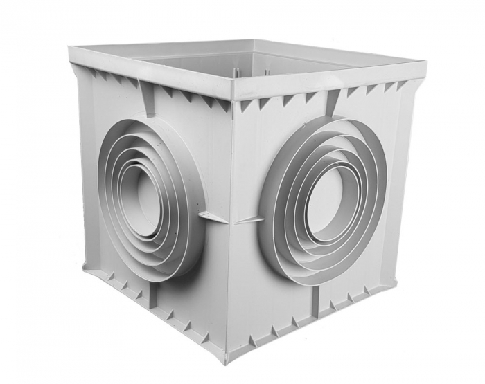 Camin din polipropilena model BASE, patrat gri tip I A15-C250 400x400 - Vodaland gama Drain [1]