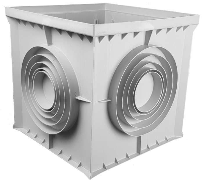 Camin din polipropilena model BASE, patrat gri tip I A15-C250 550x550 - Vodaland gama Drain [1]