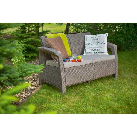 Canapea cu 2 locuri, cappuccino, Keter Corfu Love Seat [3]