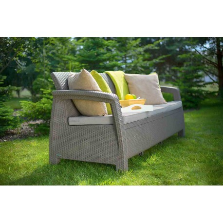 Canapea cu 3 locuri, cappuccino, Keter Corfu Love Seat [2]