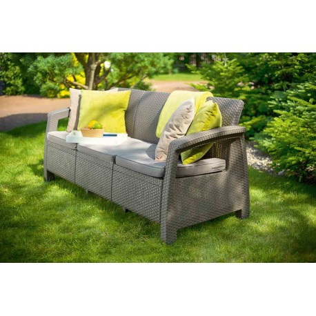 Canapea cu 3 locuri, cappuccino, Keter Corfu Love Seat [3]