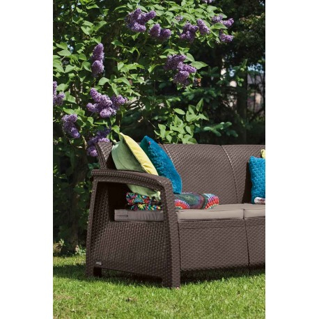 Canapea de gradina, maro, 3 locuri, Keter Corfu Love Seat [4]