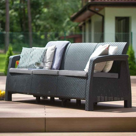 Canapea de gradina, grafit, 3 locuri, Keter Corfu Love Seat [3]