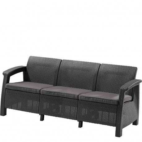 Canapea de gradina, grafit, 3 locuri, Keter Corfu Love Seat [4]