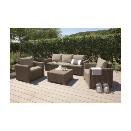 Set mobiler de gradina, cu canapea 3 locuri, cappucino, Keter California [5]
