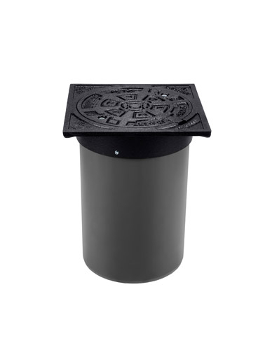 Capac din fonta model PIPE BASE, cu tub telescop pentru tub gofrat D315. H.0,5 m D400 - Vodaland gama Drain [1]