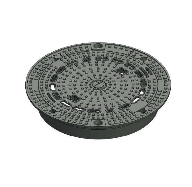 Capac din fonta rotund autonivelant D.830 PL.605 Hext.140 D400 ventilat - Vodaland gama Urban [1]
