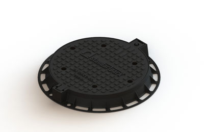 Capac din fonta rotund D.786 PL.600 Hext.100 EUROPE cu inchizator D400 ventilat - Vodaland gama Urban [1]