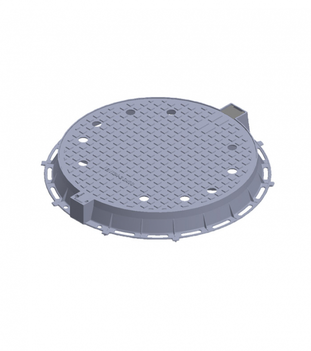 Capac din fonta rotund EUROPE D.950 PL.800 cu inchizator D400 ventilat - Vodaland gama Urban [1]