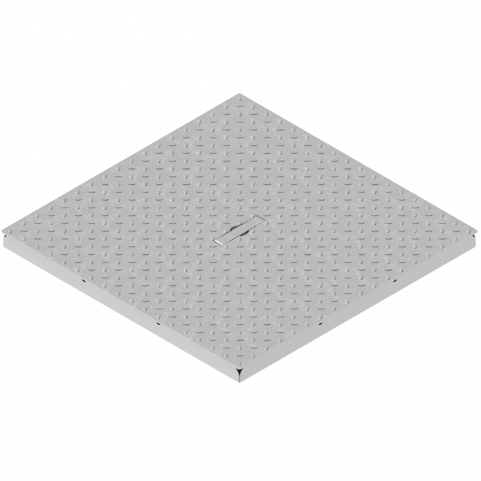 Capac otel zincat model BASE, patrat pentru camin A15 550x550 - Vodaland gama Drain [1]