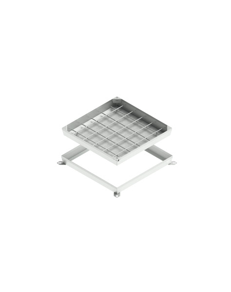 Capac otel zincat seria UNIFILL, ascuns patrat 480x480 PL.400x400 Hext.80 Hin.40 cu inchizator B125 - Vodaland gama Urban [1]