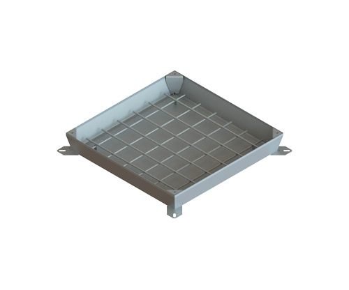 Capac otel zincat seria UNIFILL, ascuns patrat 490x490 PL.400x400 Hext.100 Hin.60 cu inchizator B125 - Vodaland gama Urban [1]