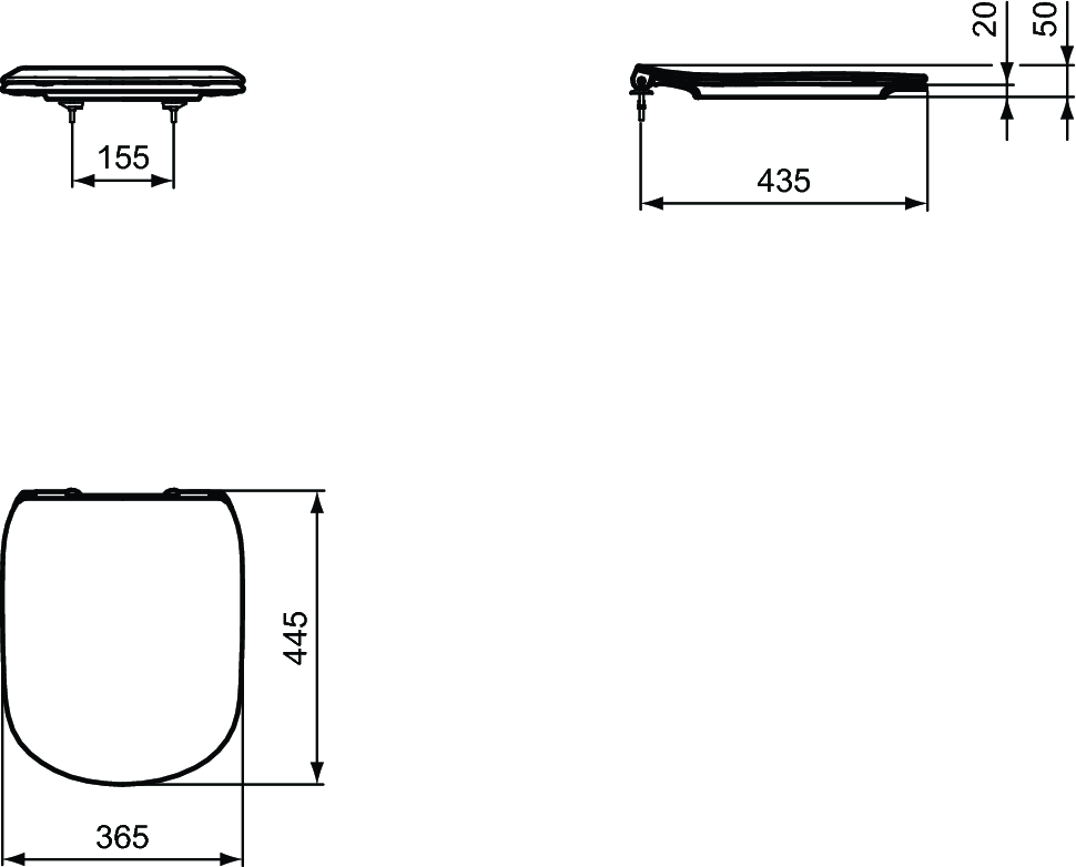 Capac pentru vas WC subtire duroplast inchidere lenta Ideal Standard gama Tesi Slim Soft-Close [2]
