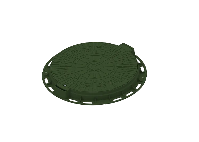 Capac din polipropilena verde rotund necarosabil D.800 PL.600 Hext.80 cu inchizator A15 - Vodaland gama Urban [1]