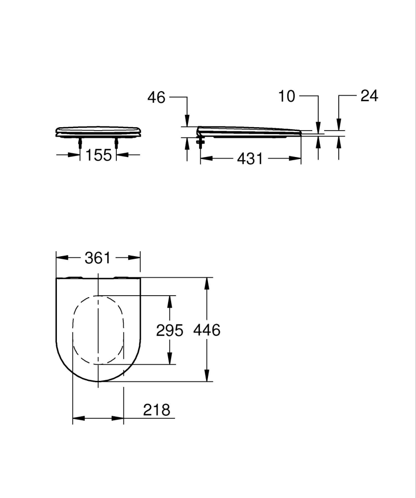 Capac WC Grohe Essence WC-seat soft close, softclose, eliberare rapida, duroplast, set fixare, alb [2]