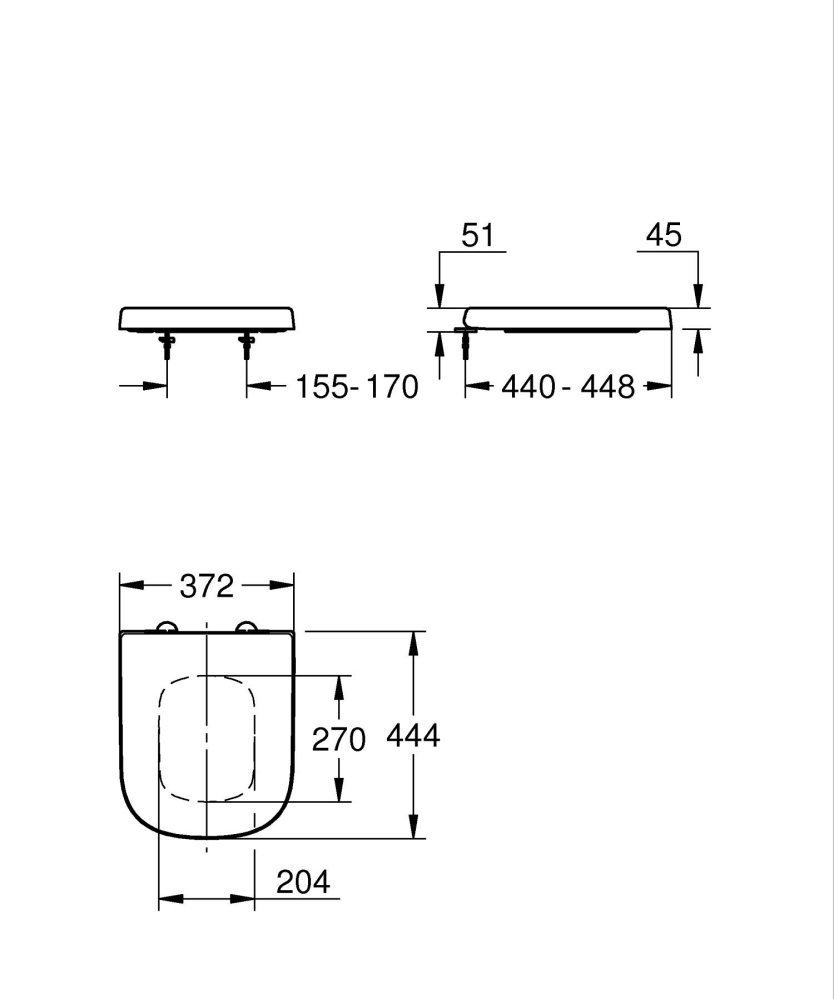 Capac WC Grohe Euro Ceramic WC-seat, eliberare rapida, duroplast, set fixare, alb [2]