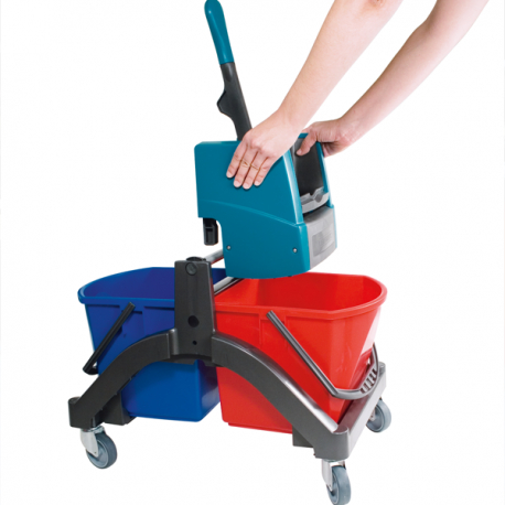 Carucior pentru spalat cu sistem de stoarcere si 2 galeti 17 L Leifheit Professional [2]