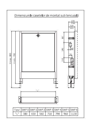 Caseta cu montaj ingropat Purmo SWP 6 (1130/700-800/120-170) pentru distribuitor [2]