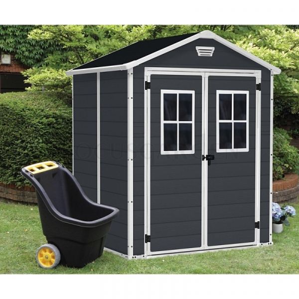 Casuta gradina Keter Manor 6x5, cu usa dubla, antracit [3]
