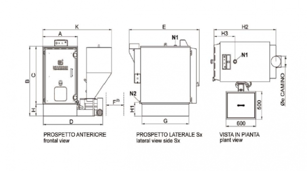 Cazan din otel cu functionare pe peleti, biomasa, 20 Kw, D'Alessandro CS SMALL 20 [2]