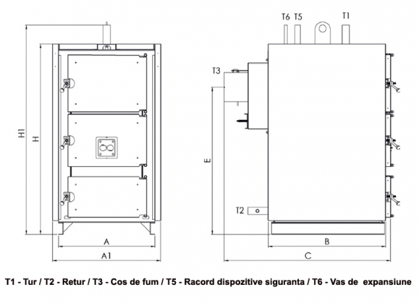 Cazan din otel pe lemne, carbuni, brichete 814 kW Thermostahl MCL 700 [4]