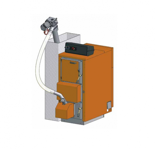 Cazan din otel pe combustibil solid mixt, lemn+peleti, fara snec si buncar, 70 Kw, Arca LPA DUO MATIC 70 R [5]