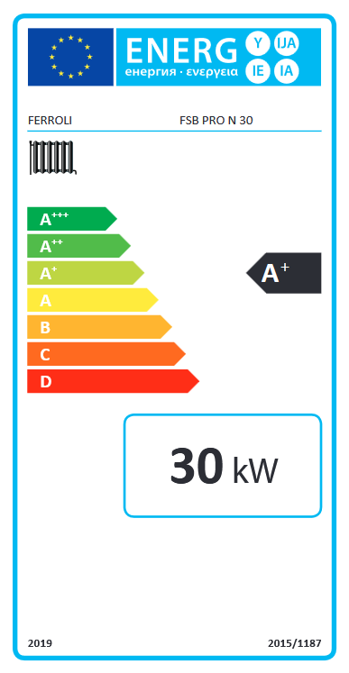 Cazan din otel pe lemne cu 3 drumuri de fum, echipat cu termometru, tavita cenusa si kit curatare Ferroli FSB PRO N 30kw [4]