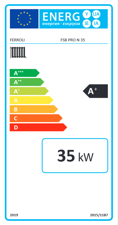 Cazan din otel pe lemne cu 3 drumuri de fum, echipat cu termometru, tavita cenusa si kit curatare Ferroli FSB PRO N 35kw [4]