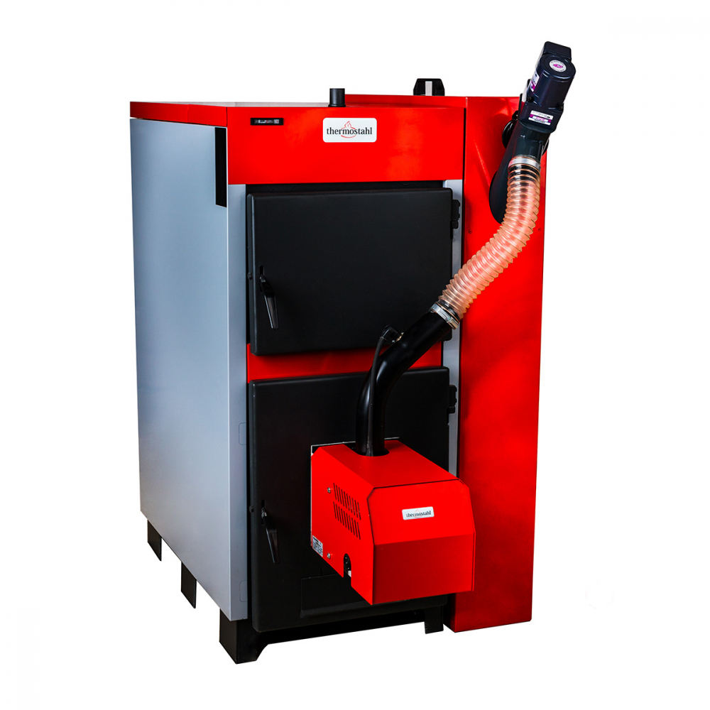 Cazan din otel pe lemne si peleti Thermostahl Ecotwin 60 kw [1]