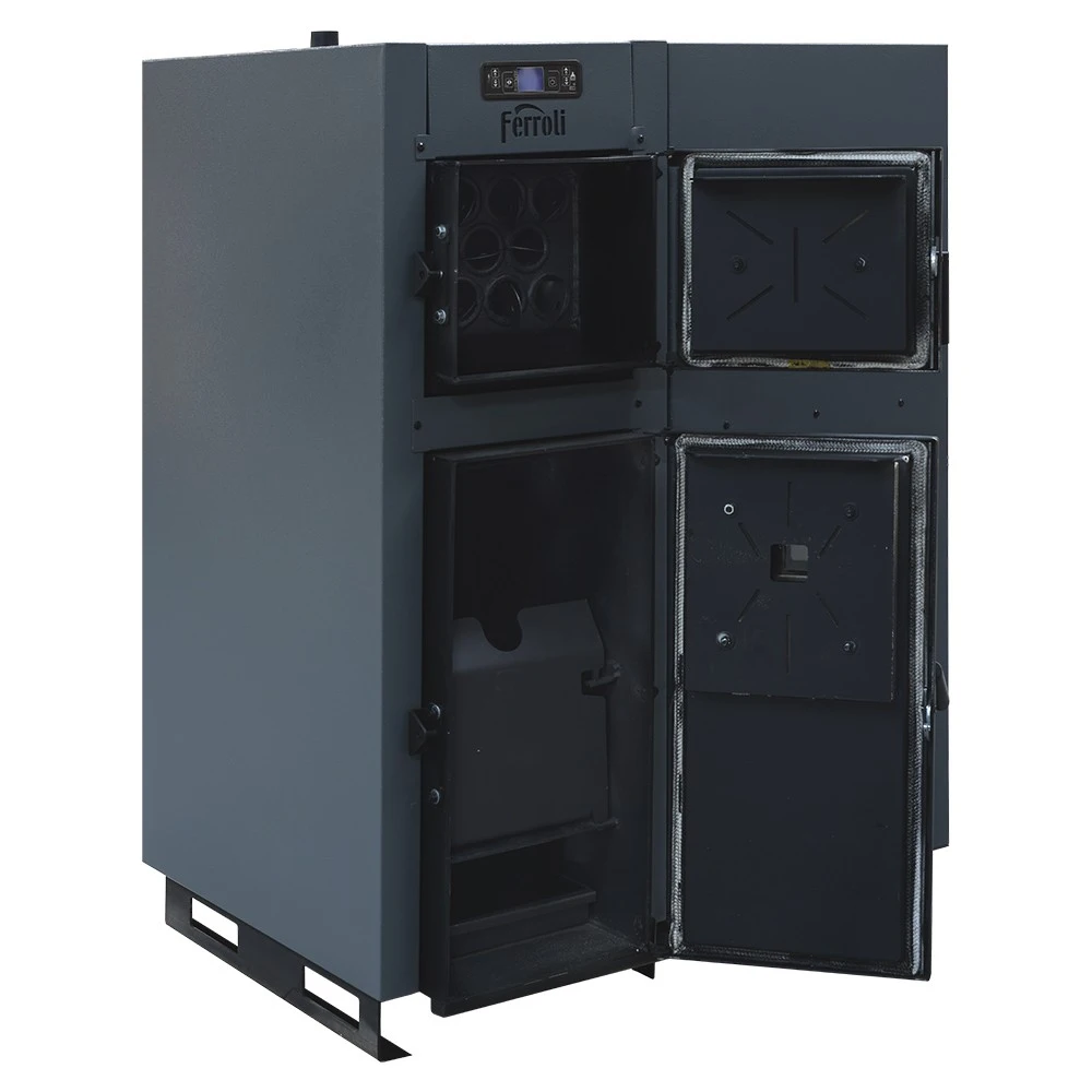 Cazan din otel pe peleti si lemne Ferroli Biopellet Combi 65 kw si rezervor peleti 180 kg [2]