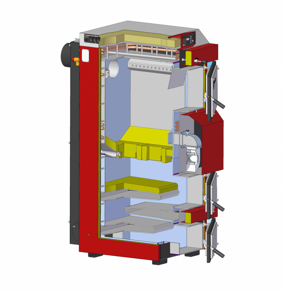 Cazan pe combustibil solid cu gazeificare Termofarc, din otel, serpentina de racire, model FI-GS 80 - 80 Kw [2]