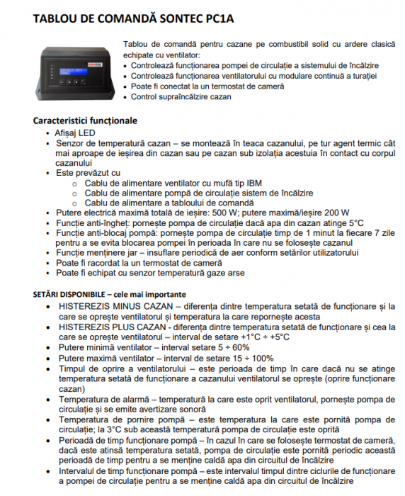 Cazan pe combustibil solid Sontec 93 kw, din otel, 3 drumuri de fum, ardere clasica, ventilator cu turatie variabila (include tabloul de comanda PC1A) [2]